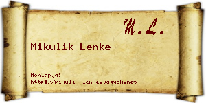 Mikulik Lenke névjegykártya